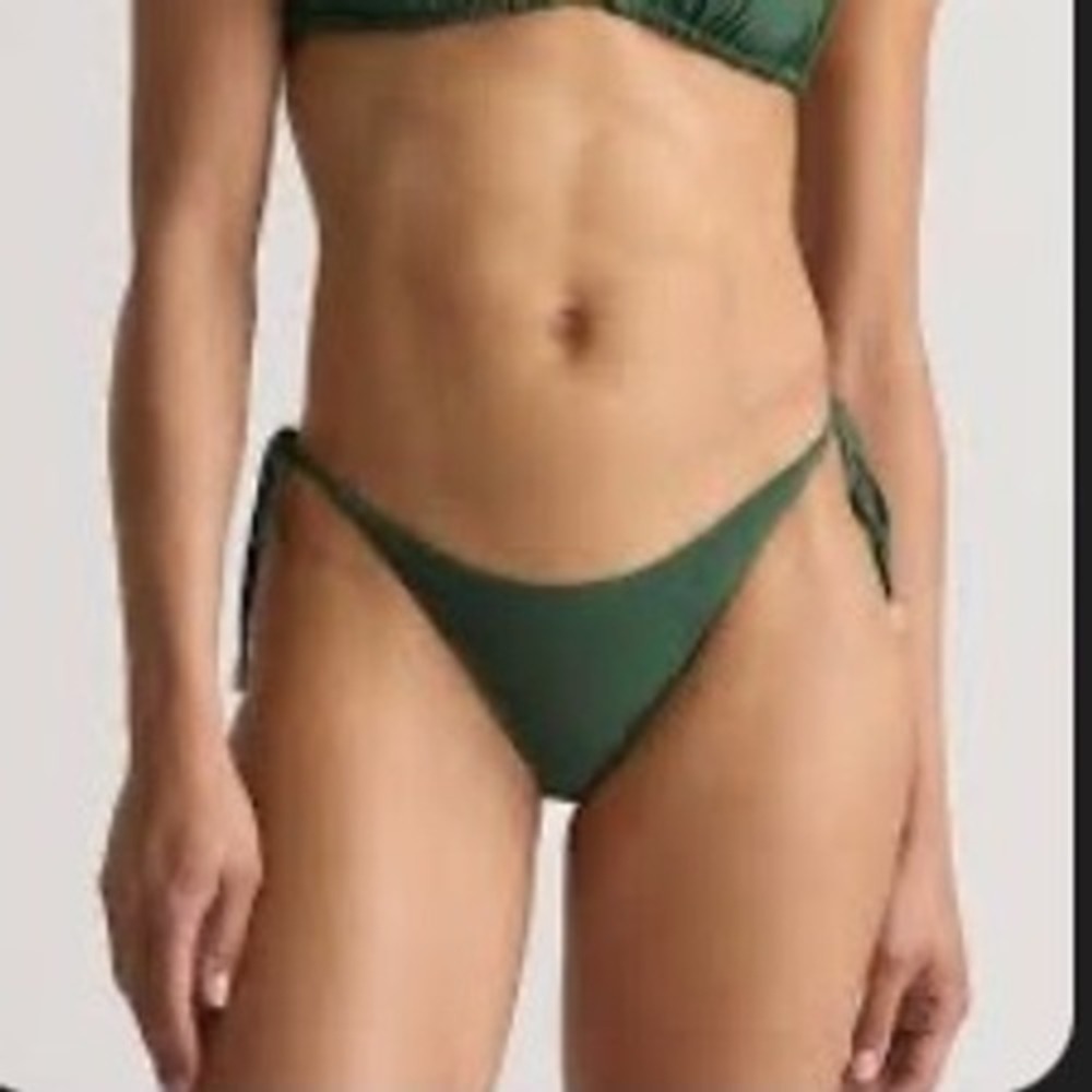 Quince Italian Adjustable Side‎ Tie Bikini Bottom Palm Green XS New With Tags